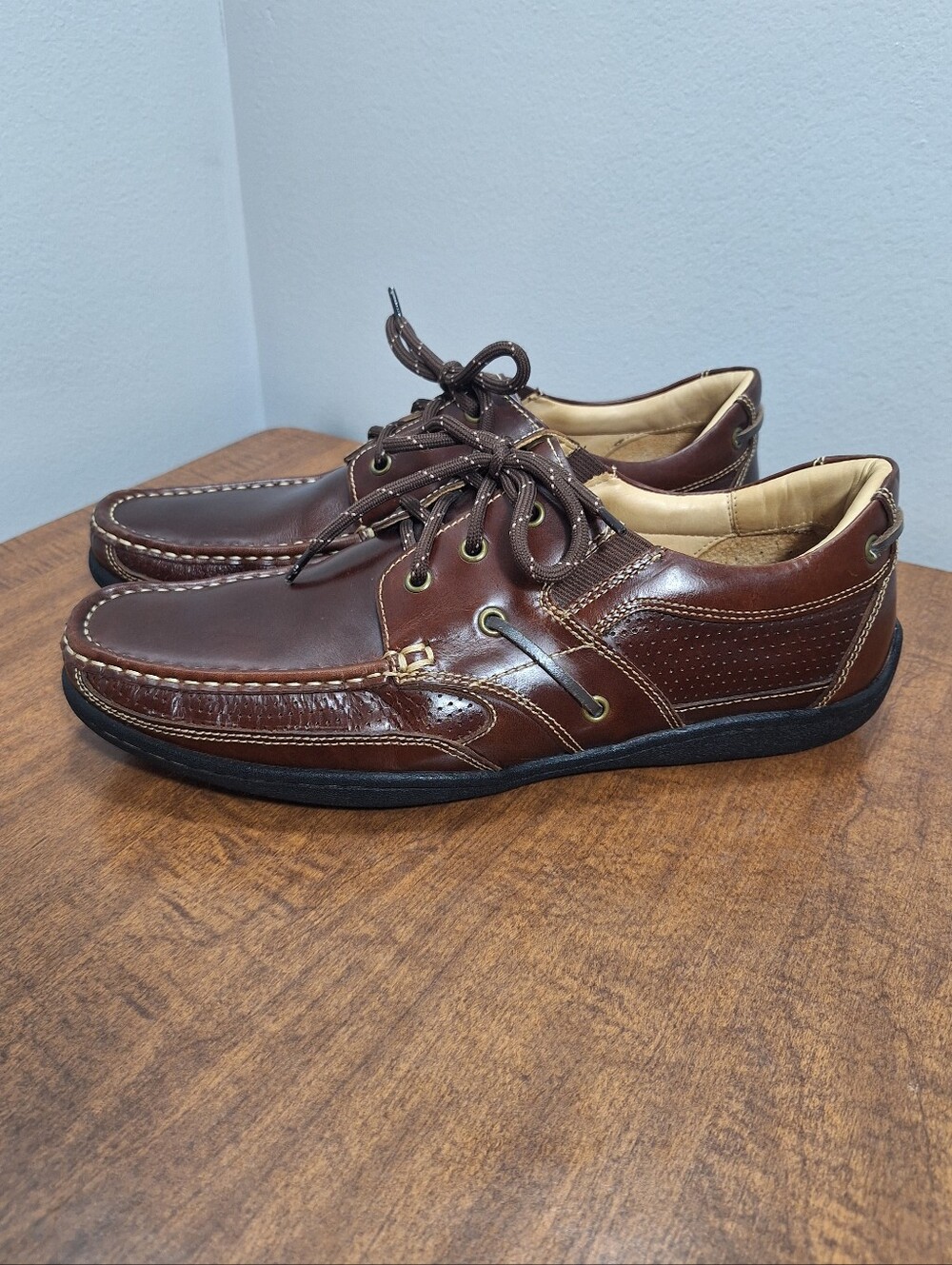 Johnston & Murphy Brown Leather Boat Shoes